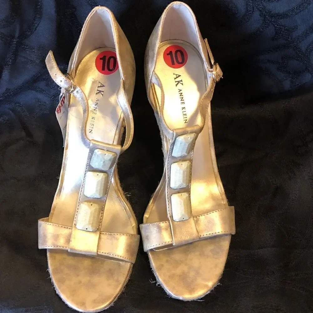 Anne Klein metallic wedges